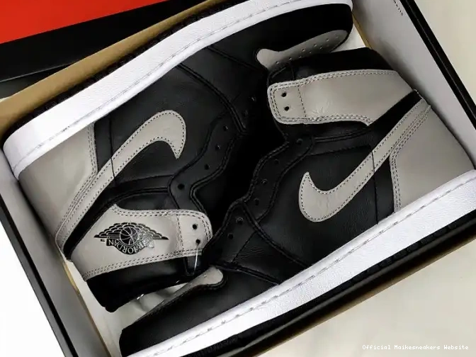 Official Maikesneakers 1 OG Jordan Air Retro Shadow Black High 555088-013 Grey 0618